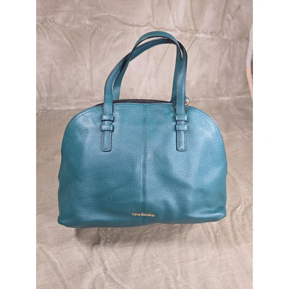 Vera‎ Bradley Pebbled Leather Diana Sycamore Teal Satchel Crossbody Handbag